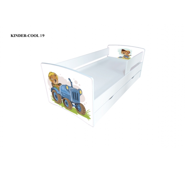 Кровать детская Kinder Cool 80*170см Мишка на Тракторе